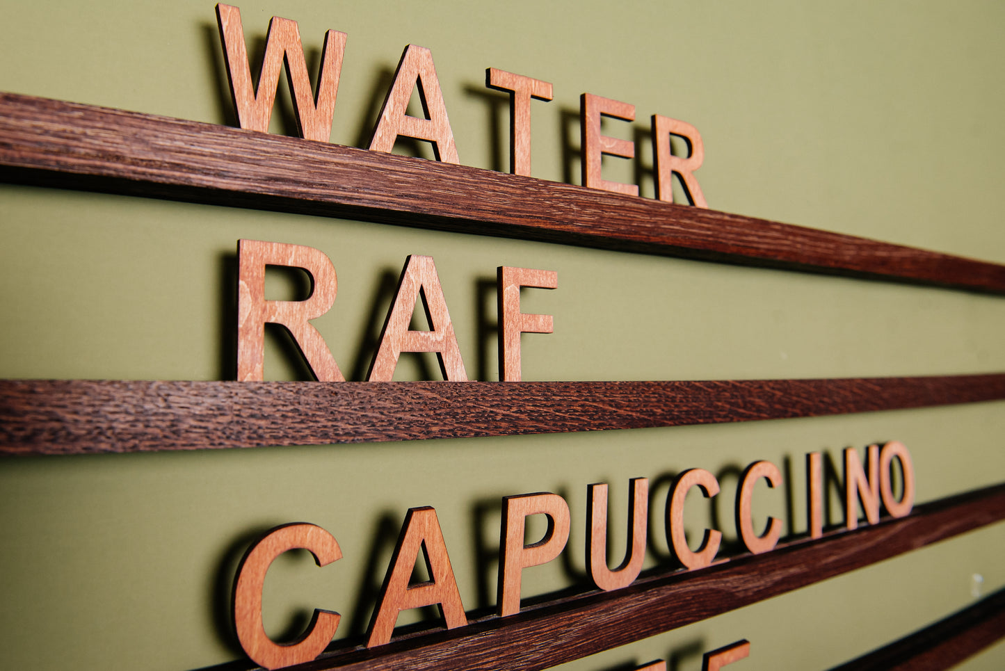 Wood Wall Menu Rails