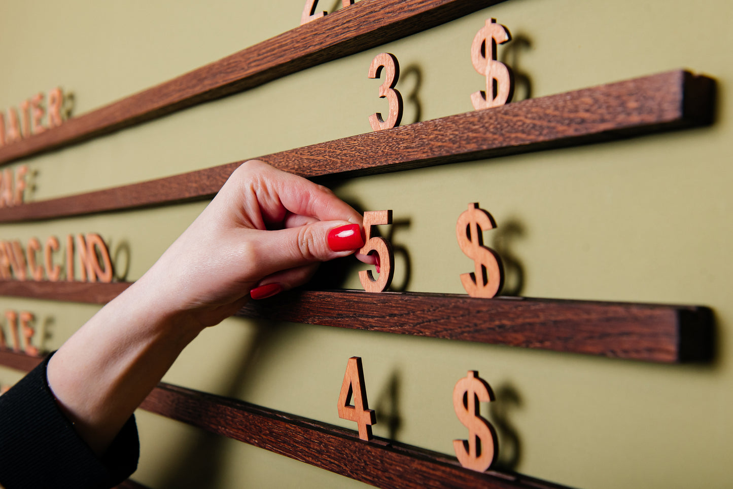 Wood Wall Menu Rails