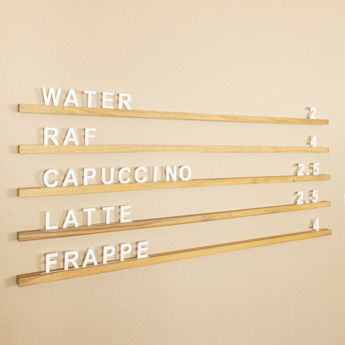 Wooden Message Board with Acrylic Numbers