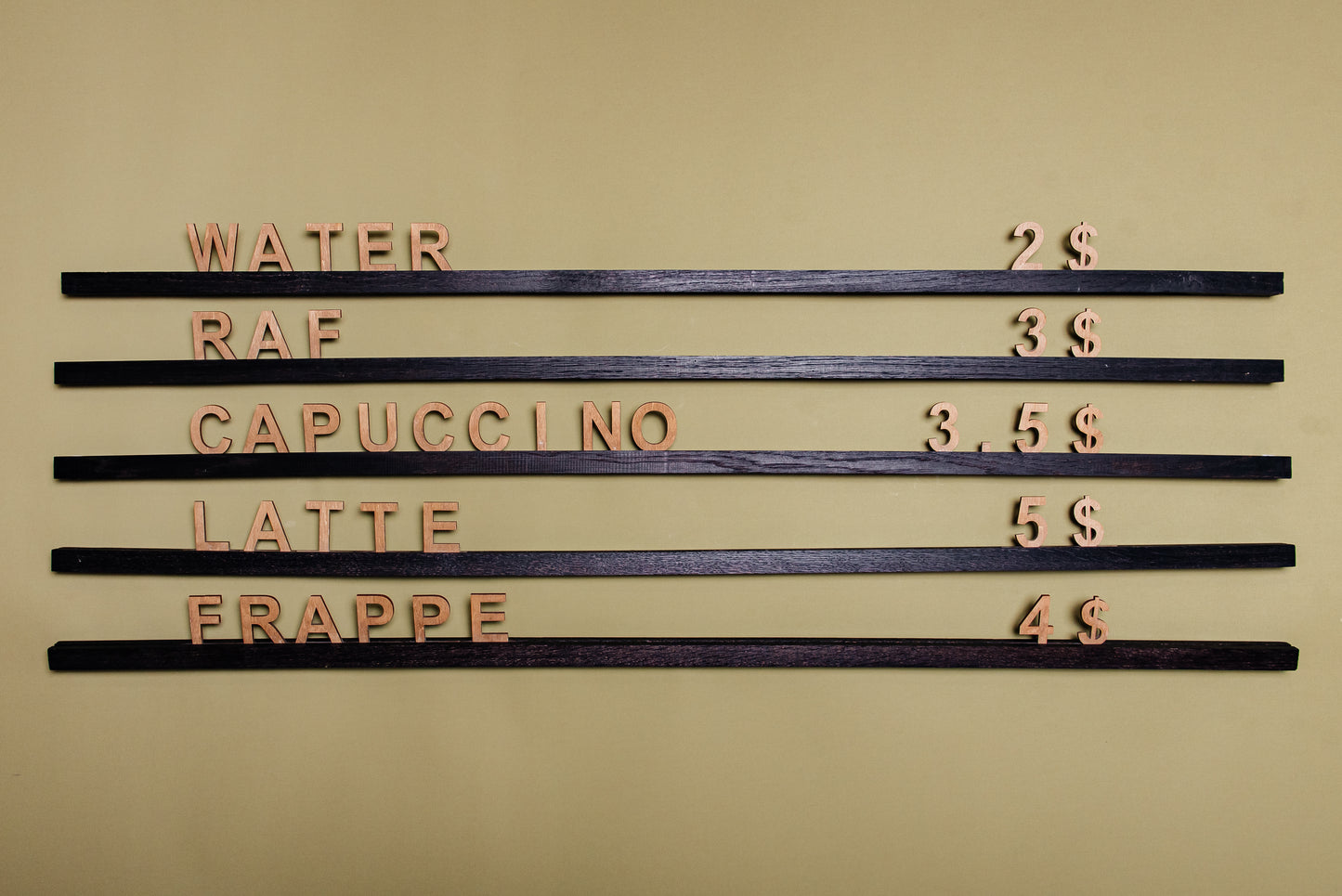 Acryl Rails for Wall Mounted Menu