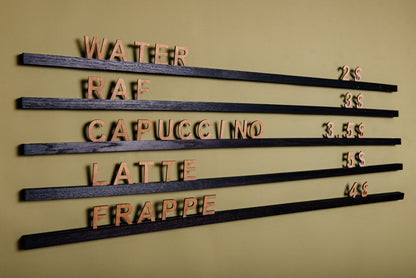 Acryl Rails for Wall Mounted Menu