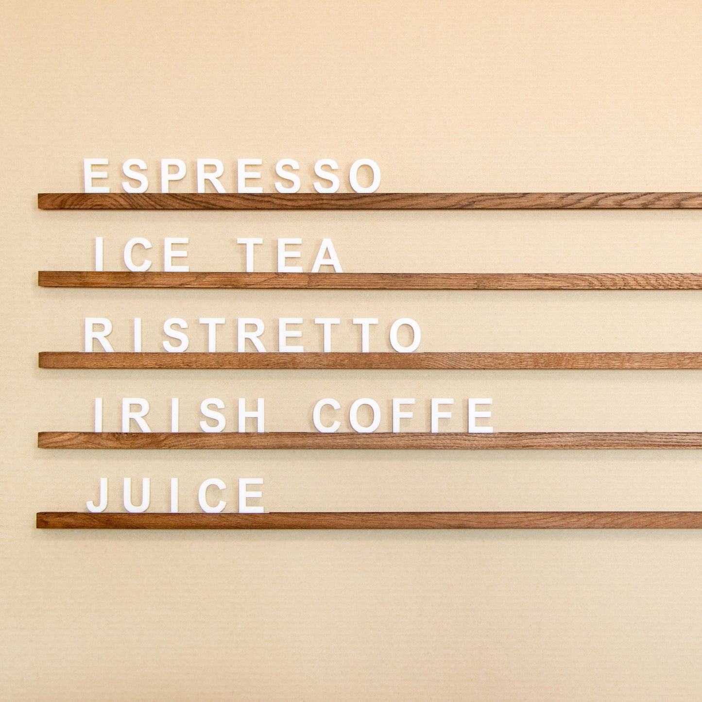 Acryl letters for wall menu board
