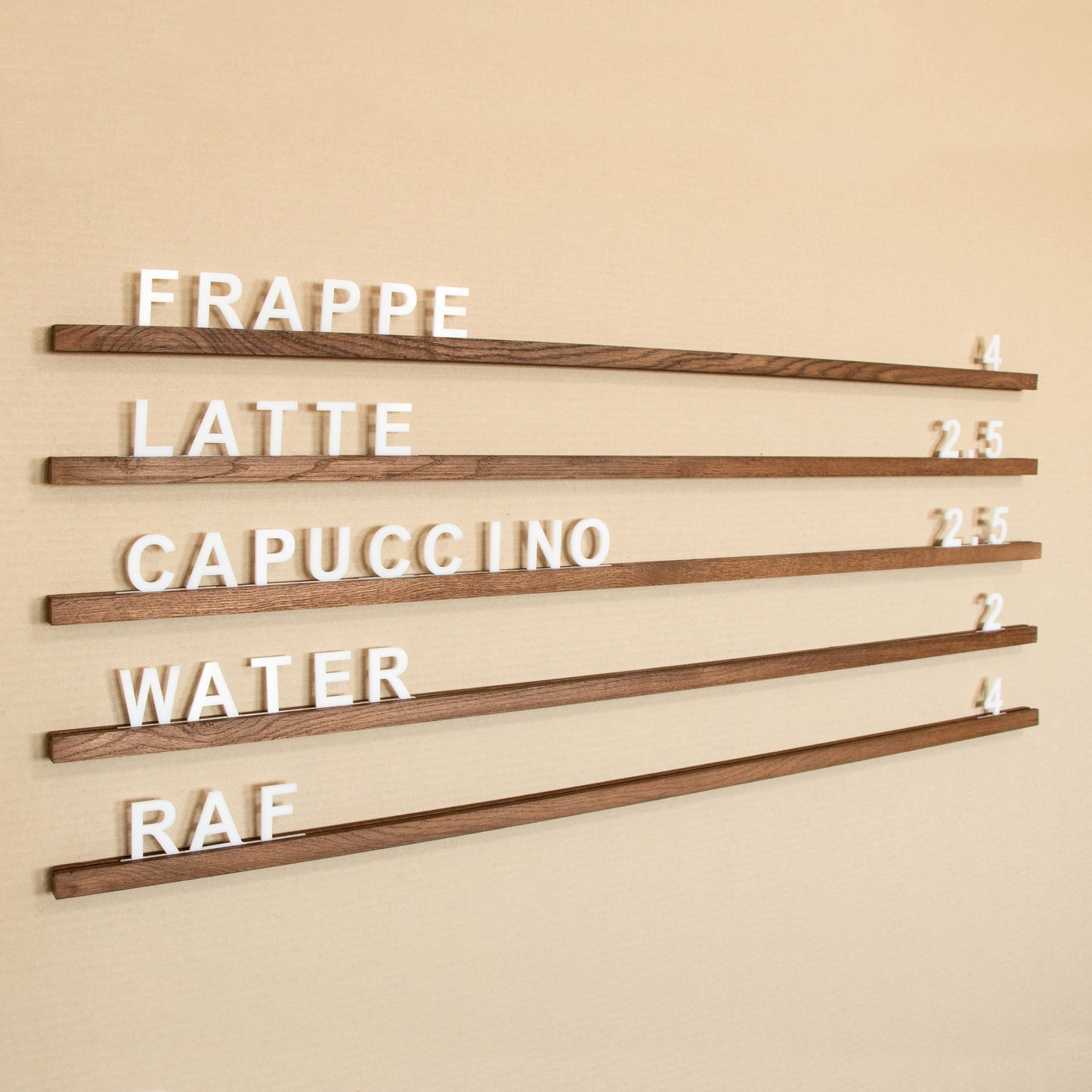 Acryl letters for wall menu board