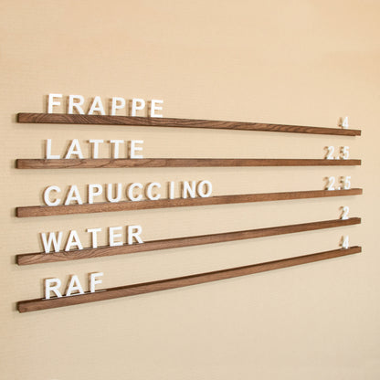 Acryl letters for wall menu board
