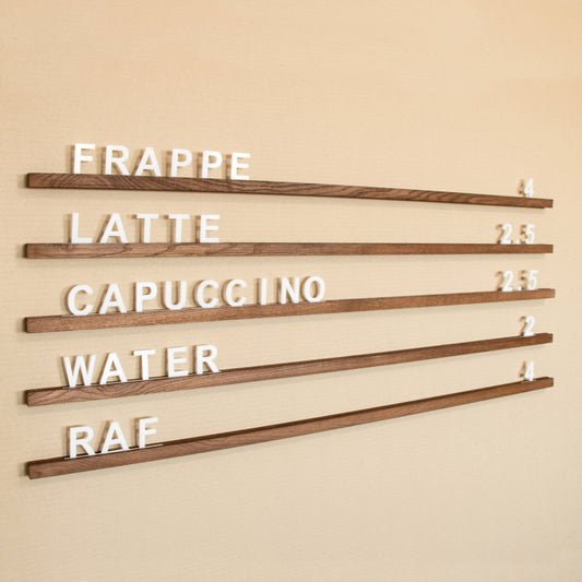 Acryl letters for wall menu board
