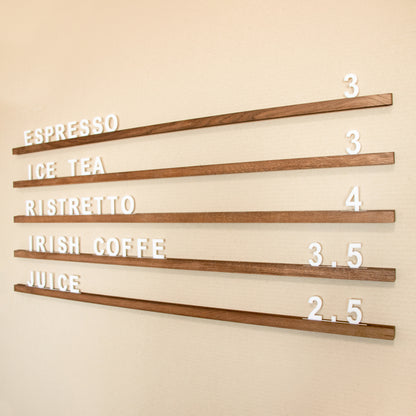 Acryl letters for wall menu board
