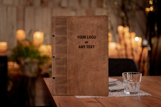 Restaurant Wooden Menu Folder