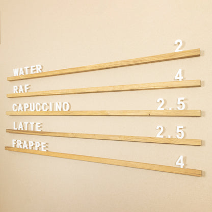 Wooden Message Board with Acrylic Numbers